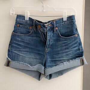 Madewell High-Rise Dark Blue Jean Shorts 25